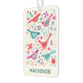 鳥モダンフローラ水の色パーソナライズされた名 カーエアーフレッシュナー (左)