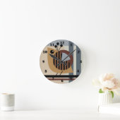 鳥モダン付ミニマルきの幾何学的抽象芸術 ラウンド壁時計 (ホーム)