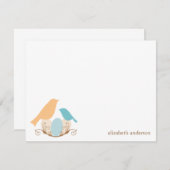 鳥モダン巣フラットサンキューカード サンキューカード (正面/裏面)