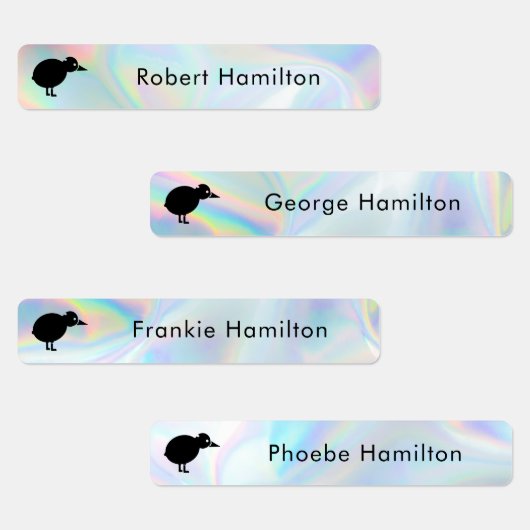 鳥モチーフを使った防水性ホログラフィック ラベル (グループ)