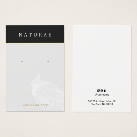 鳥ユニーク芸術的イヤリングジュエリー表示 (正面&裏面)