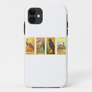 鳥レトロスケッチ iPhone 11 ケース