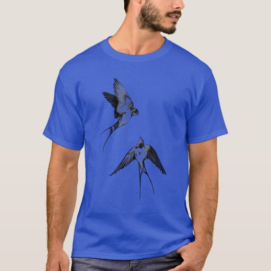 鳥レト飛んでいるロ Tシャツ (正面)