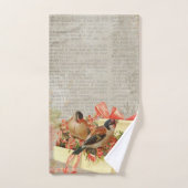 鳥ヴィンテージバスルーム用タオルセット バスタオルセット (ハンドタオル)