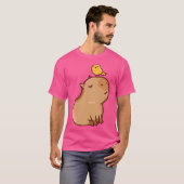 鳥付きカピバラ Tシャツ (正面フル)