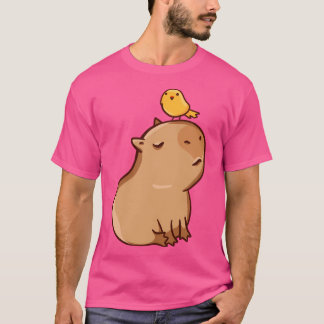 鳥付きカピバラ Tシャツ