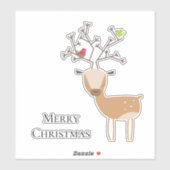 鳥付きクリスマスシカ シール (シート)