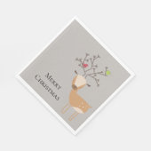 鳥付きクリスマスシカ スタンダードランチョンナプキン (角)