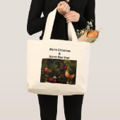鳥付きハンドバッグ ラージトートバッグ (正面(商品))