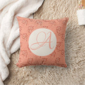 鳥付きパーソナルイニシャルピンク日本の枕 クッション (ブランケット)