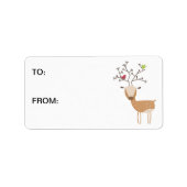 鳥付き鹿 ラベル (正面)