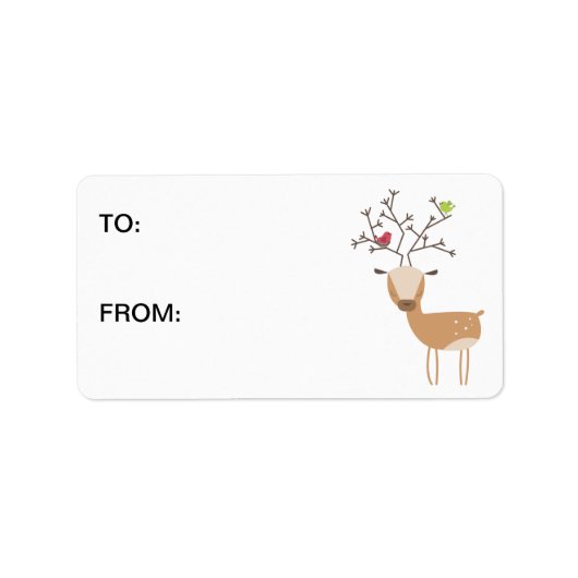 鳥付き鹿 ラベル (正面)