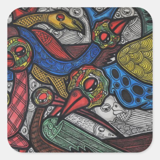 鳥会議 スクエアシール (正面)