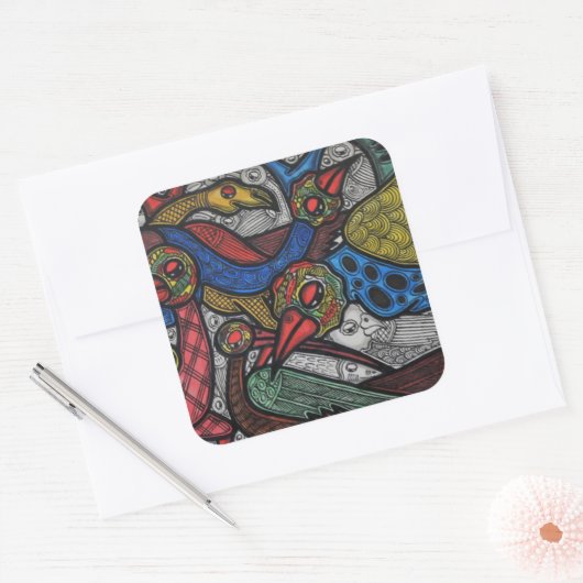 鳥会議 スクエアシール (封筒)