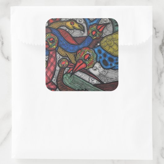 鳥会議 スクエアシール (バッグ)