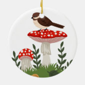 鳥及びキノコ セラミックオーナメント (裏面)