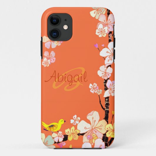 鳥及び桜の花のiPhone 5の穹窖 Case-Mate iPhoneケース (裏面)