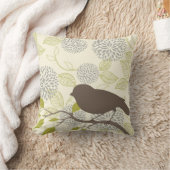 鳥及び花の枕 クッション (ブランケット)