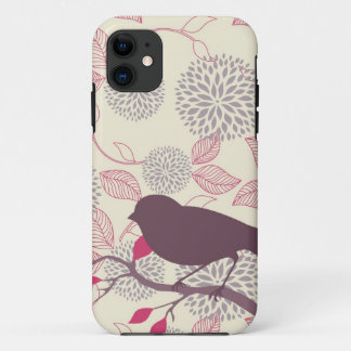鳥及び花のiPhoneの場合 iPhone 11 ケース