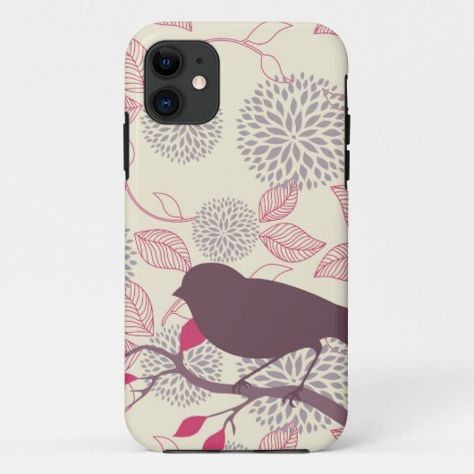 鳥及び花のiPhoneの場合 Case-Mate iPhoneケース (裏面)