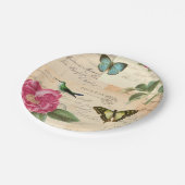 鳥及び蝶が付いているガーリーなヴィンテージの紙皿 ペーパープレート (アングル)