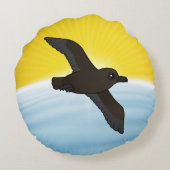 鳥取り可能なクリスマスミズナギドリ飛行 ラウンドクッション (裏面)