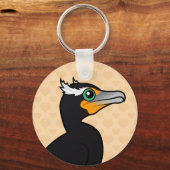 鳥取り式二重冠(状)鵜 キーホルダー (正面)