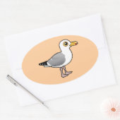 鳥可能なニシン・カモメ 楕円形シール (封筒)