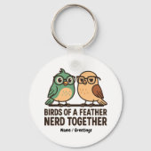 鳥同士で一緒にネタ話 Geek 鳥 ウイルス キーホルダー (正面)