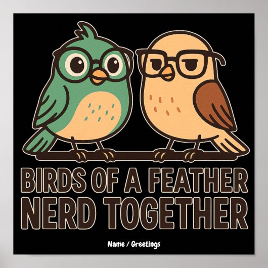 鳥同士で一緒にネタ話 Geekyなバードギフト ポスター (正面)