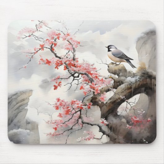 鳥咲きの花 マウスパッド (正面)