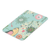 鳥図解入りの、写真付きのと春の花 マグネット (左側)