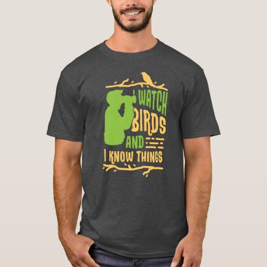 鳥好きな人へのギフト 鳥の時計 誕生日プレゼント バードウォッチング vi tシャツ (正面)