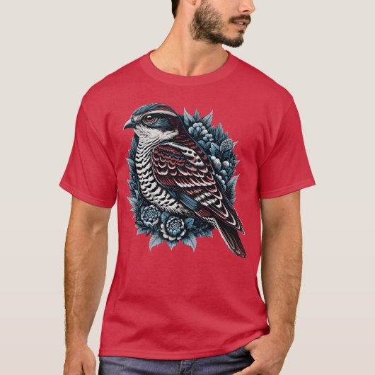 鳥好きのための猛禽類ハイタカ f tシャツ (正面)
