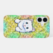 鳥好きの子猫iPhoneケース iPhone 16ケース (裏面横)