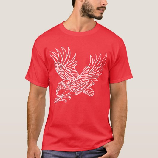 鳥好きの鷹匠のためのグリップ飛行の鷲 Tシャツ (正面)