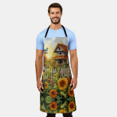 鳥家付きひまわり園 エプロン (着用した状態)