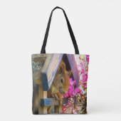 鳥小屋にいるリス トートバッグ (裏面)