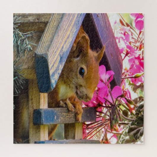 鳥小屋のリス ジグソーパズル (縦)