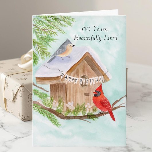 鳥小屋の鳥たちへ、ハッピー60歳の誕生日おめでとう カード
