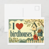 "鳥小屋大好き" ポストカード (正面/裏面)