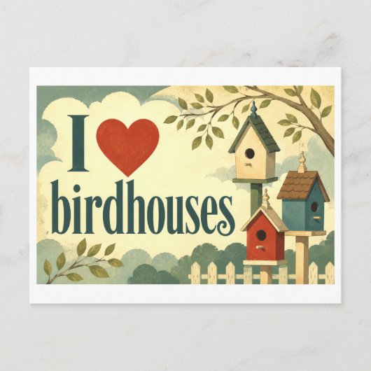 "鳥小屋大好き" ポストカード (正面)
