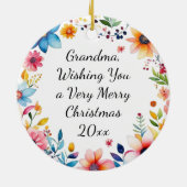 鳥居と鳥の水彩イラストレーション セラミックオーナメント (裏面)