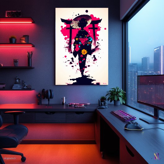 鳥居エレガント下の芸者 ポスター