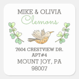 鳥差出人住所 スクエアシール