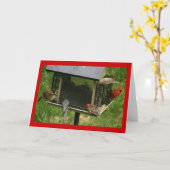 鳥忙し送り カード (黄色い花)