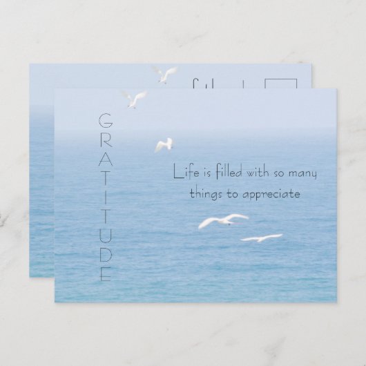 鳥感動的が海カードを渡る ポストカード (正面/裏面)