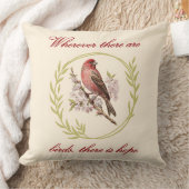 鳥感動的引用文、鳥フローラリース クッション (ブランケット)