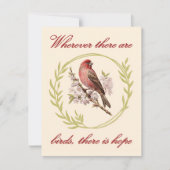 鳥感動的引用文、鳥フローラリース シーズンカード (正面)