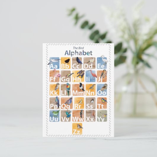 鳥文字 ポストカード (スタンド正面)